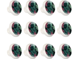 Puxadores E Botões Redondos Para Gavetas Armários, Conjunto De 12 Peças, Design Abstrato Com Folhas Tropicais, Puxadores