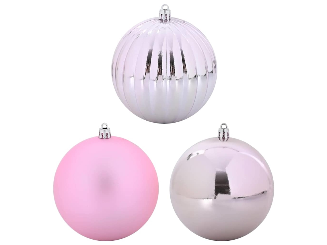 Conjunto 9 Bolas De Natal Vidaxl Rosa Plástico (ø 15 Cm)