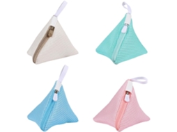 Conjunto De 4 Mini Sacos De Roupa Suja Em Malha, Em Poliéster Com Malha Resistente À Deformação E Com Fecho De Correr