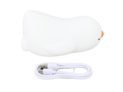 Rebe-lâmpada De Noite Pingüino Cartoon De Silicone Macio Usb Recarregável Led Colorida Adorável Para Crianças