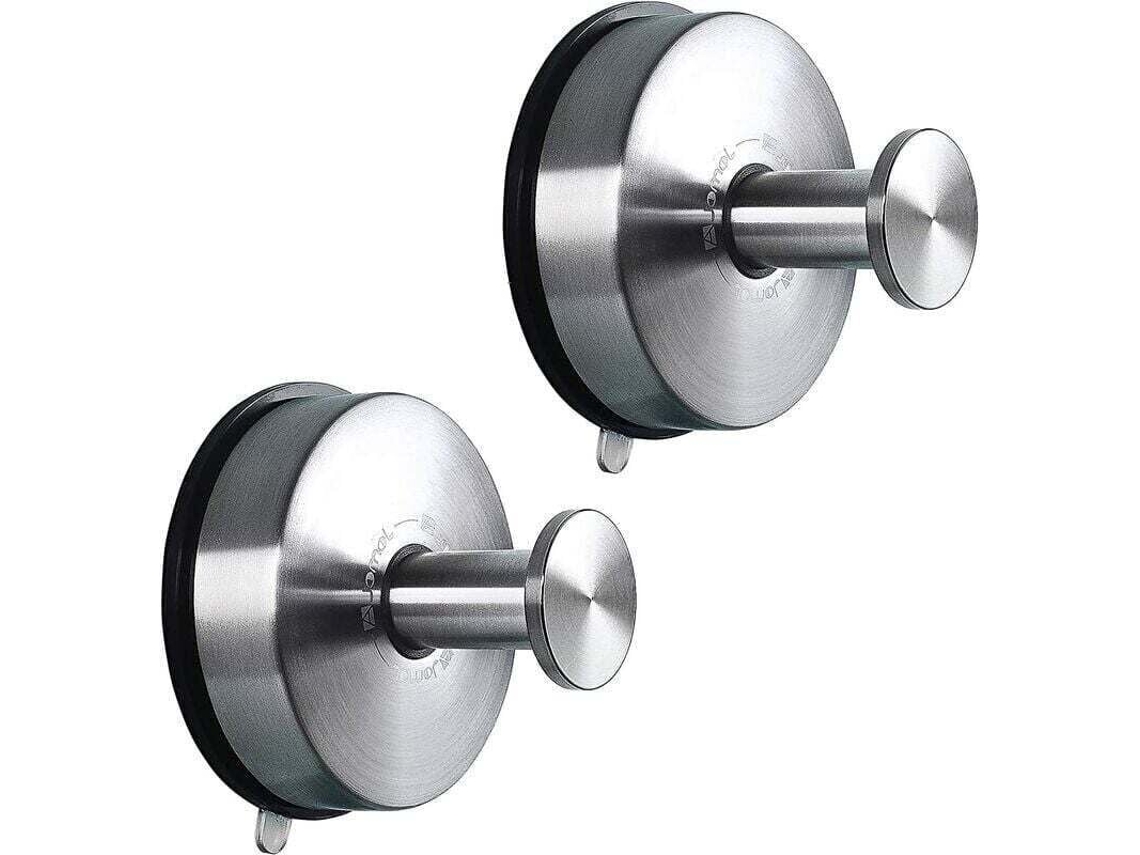 Conjunto de 2 Ganchos Autoadesivos, Ganchos de Aço Inoxidável para Toalhas, Ideais para Cozinha, Banheiro, Chuveiro, Casacos e Muito Mais BRILVIBERA
