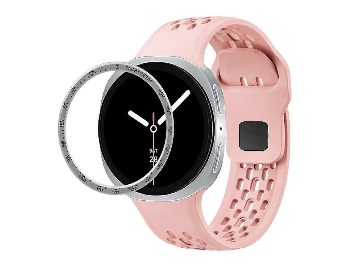 Pulseira De Silicone Preta Com Bisel Giratório E Fecho Invertido.
