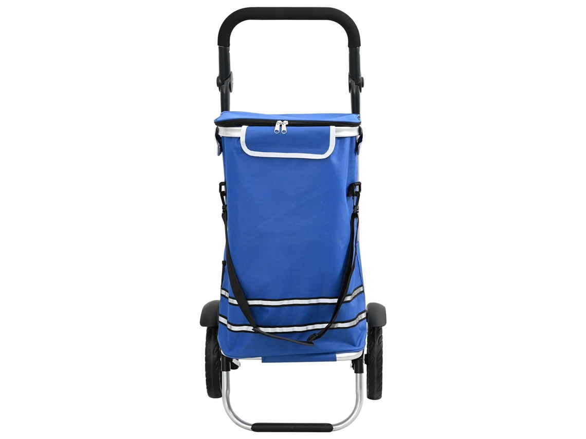 Conjunto 1 Carrinho De Compras Vidaxl Azul Alumínio (36,5 X 46,5 X 100,5 Cm)