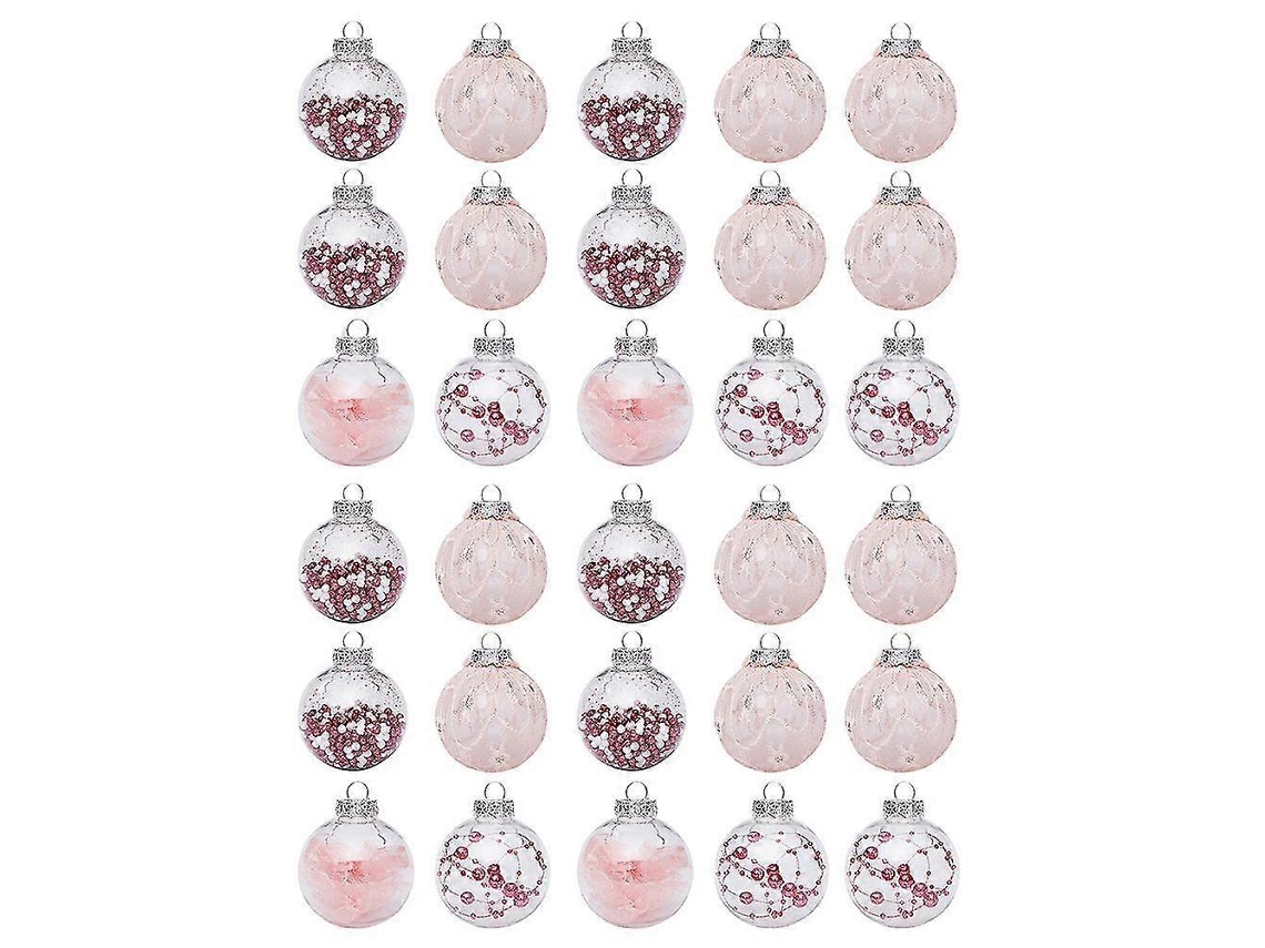 Conjunto Com 24 Bolas De Plástico De 6 Cm Para Decoração De Árvore De Natal. Hengjian