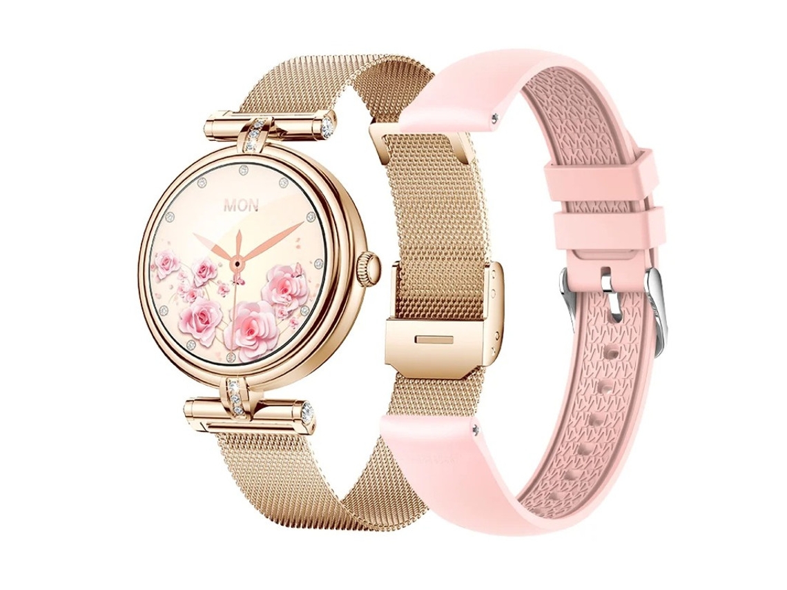 Smartwatch Ak62 1,09 Polegadas Ips Bluetooth Chamadas Moderno Para Mulheres Yizhood (rosa)