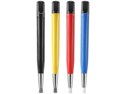 Kit 4 Pincéis Remoção Ferrugem Fibra Vidro Brass Aço Nílon Polimento Peças Relógio