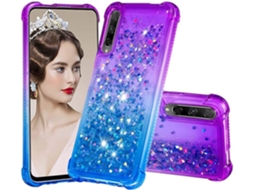 Capa Líquido Strass para Honor, Huawei Honor 9X HONGWE. Anti-Choque Bege