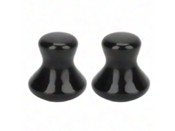 Conjunto de 2 Massageadores Faciais Cogumelo Gua Sha Pretos para Redução Rugas e Lifting Facial. GOKOCO
