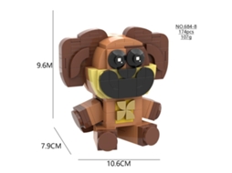 Novos blocos de construção de animais sorridentes, conjunto de blocos para o dia do cachorro e cochilo, boneco para o dia do cachorro e cocô do Slowmoose