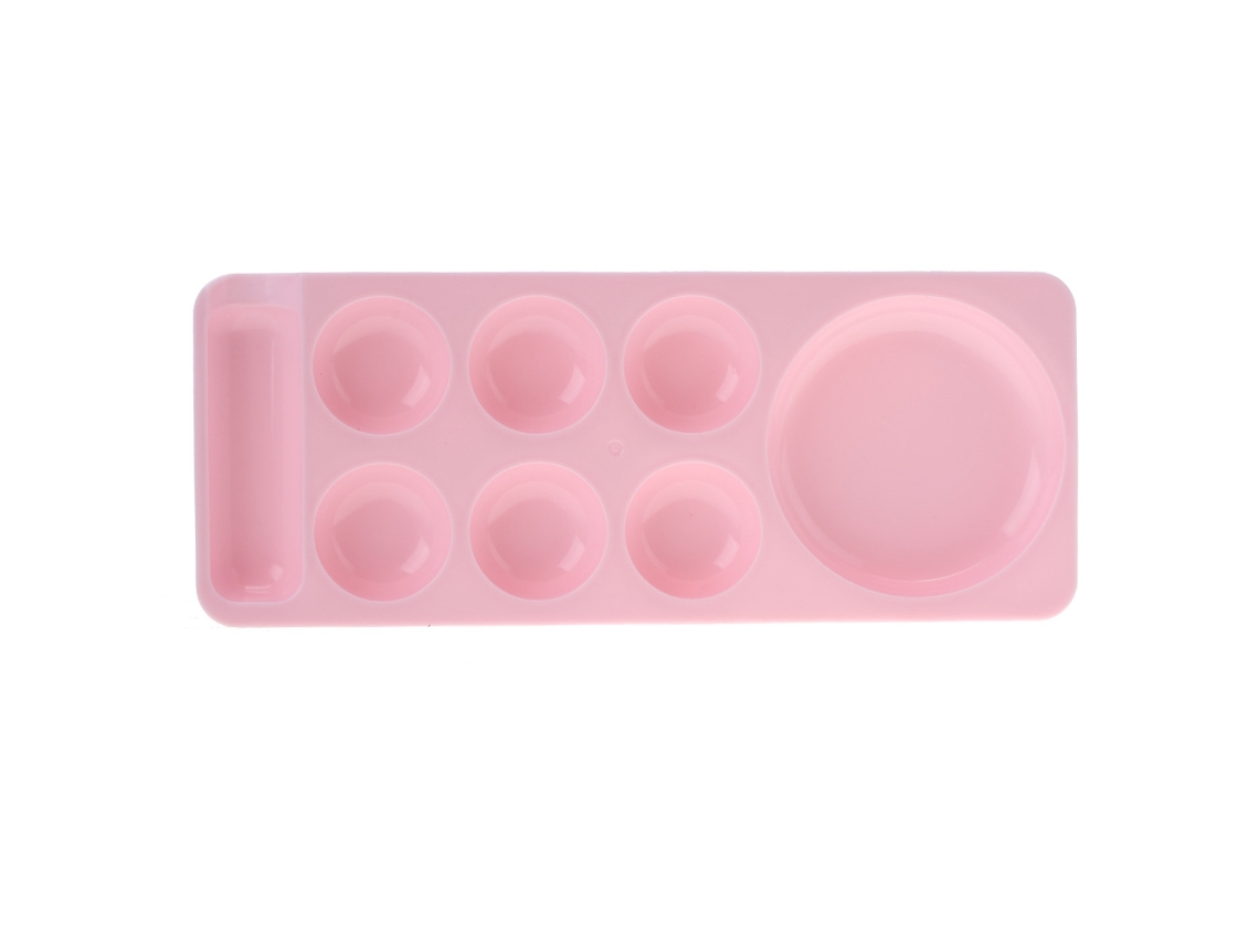 Paleta De Mistura Para Arte De Unhas 4 Cores Com 7 Ranhuras Leve E Durável - Rosa