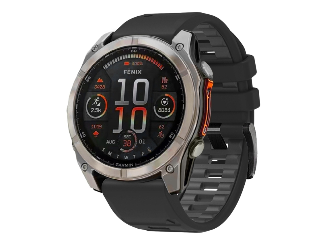 Bracelete para Garmin Silicone Liberação Rápida Duas Cores Preto Cinza XIAOMOYU (26mm)