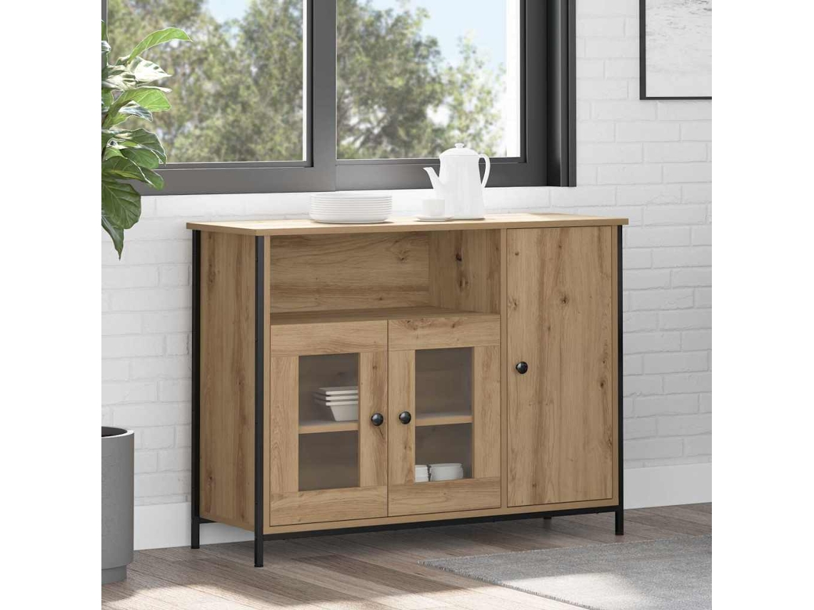 Vidaxl Buffet Carvalho Artesanal 100 X 35 X 75 Cm