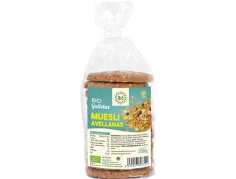 Bolachas SOLNATURAL De Muesli com Avelãs Bio (250 g)