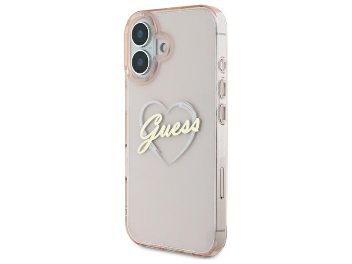 Capa para iPhone 16 GUESS Pele Sintética Rígida Rosa