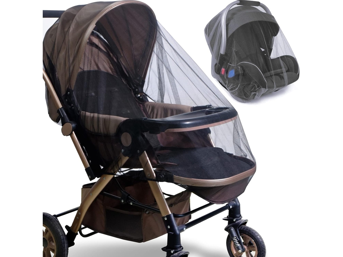 Mosquiteiro para Carrinho de Bebê, Conforto e Berço, 2 Peças, Malha, Preto AQUAFORGE