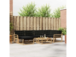 Vidaxl Conjunto De Sofás Para Exterior 7 Unid. Branco E Preto