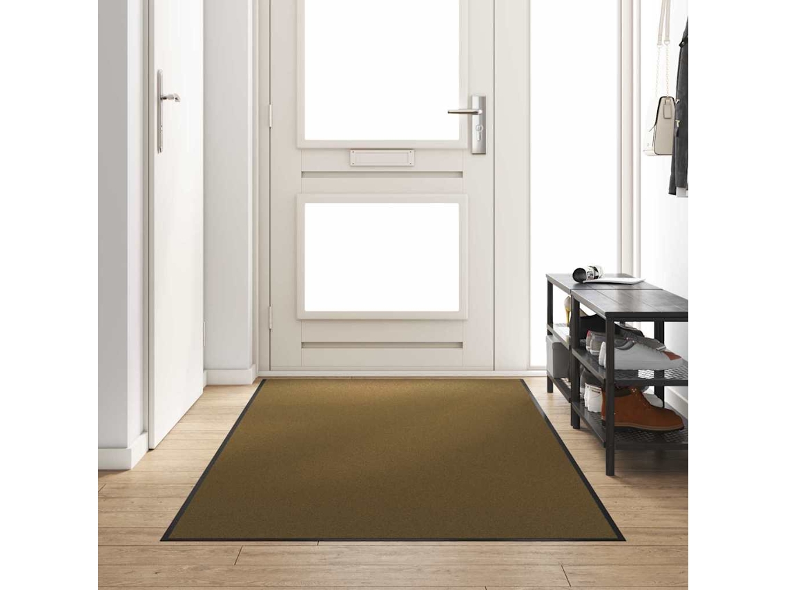 Vidaxl Tapete De Entrada Marrom E Preto 120 X 250 Cm 100% Poliamida