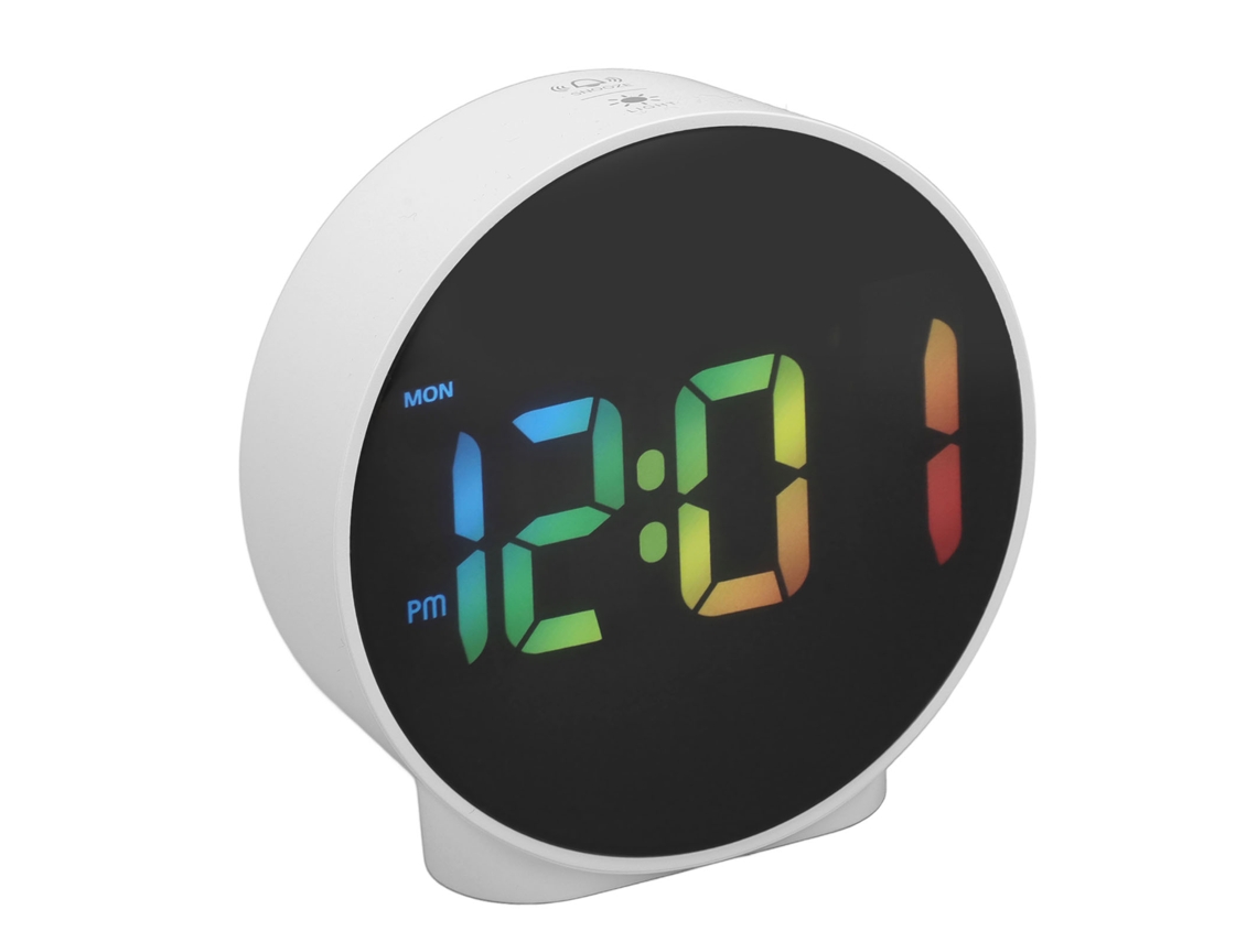 Relógio De Alarme Led 4 Polegadas Multifuncional Com Brilho Ajustável, Display 12/24h E Snooze Para Casa E Viagem