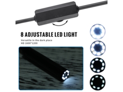 Endoscópio wifi impermeável ip68 1200p com 8 leds para iPhone, android e pc | S/MARCA