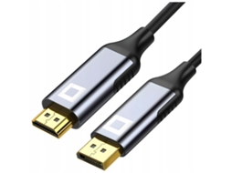 Lurelia Cabo Adaptador Hdmi Para Displayport 4k 60 Hz Displayport 1.4 2m Dourado, Plug Play Áudio Hdr