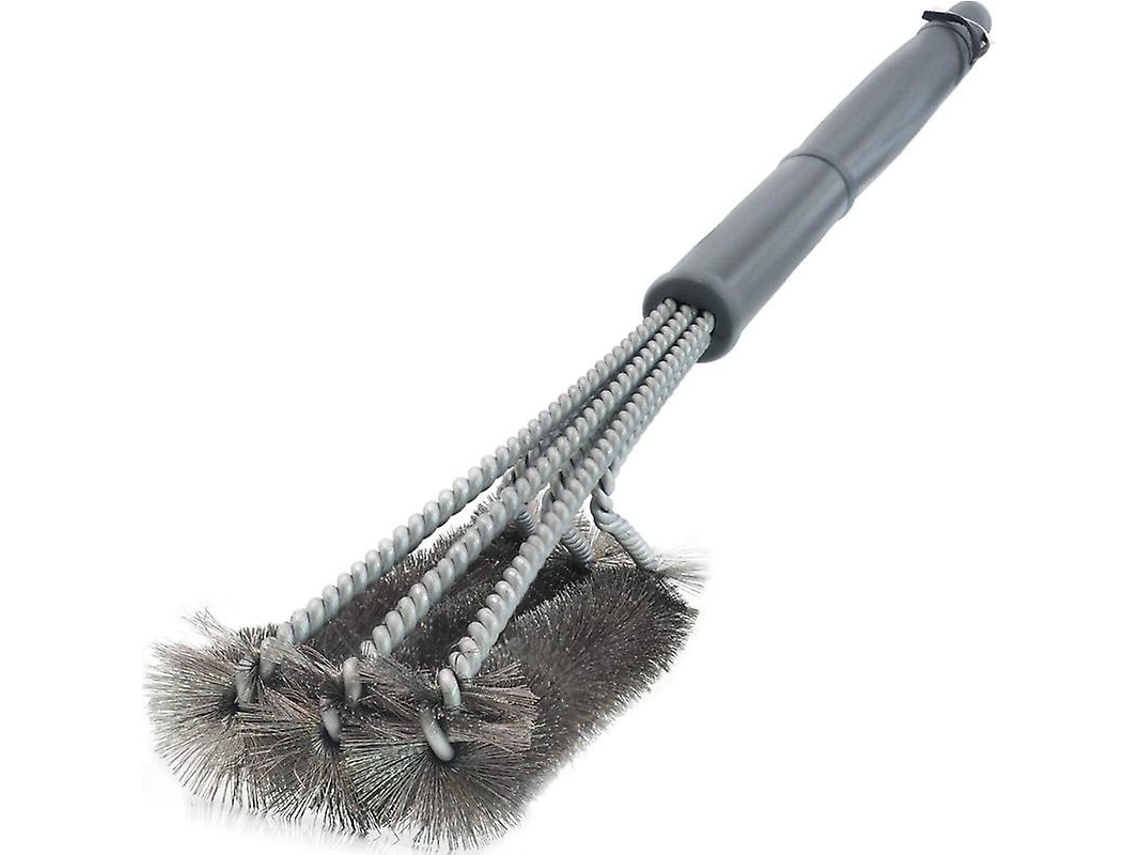 Escova Para Grelhado 45 Cm Com Limpeza 3 Em 1 Cerdas Aço Inoxidável Fio Espiral