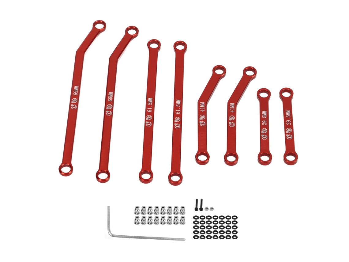 Mali kit de Bastão de Tração Rc para Axial 1/24 Scx24 Crawler Peças de Reposição em Alumínio Vermelho