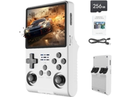 Console Portátil R40s Pro 30.000 Jogos, Tela Ips 3.5, Bateria 3800mah, 12 Emuladores, Cor Branco, 256gb. Sfushos
