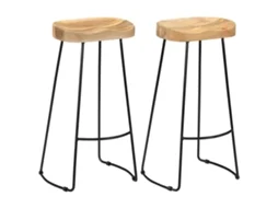 Vidaxl Bancos De Bar Gavin 2 Pcs Madeira Mangueira Maciça