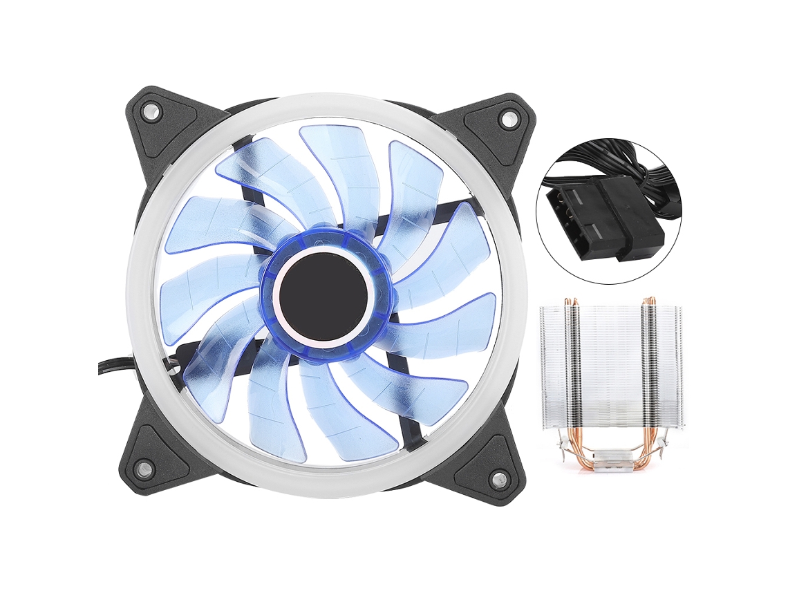 Resfriador De Cpu Ultra-silêncio 4 Calodutos De Latão Radiador 3 Pinos Aurora Azul