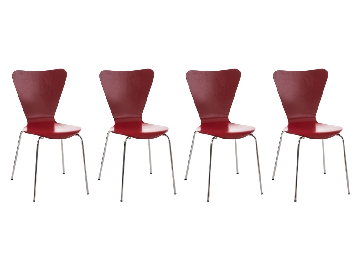 4x Cadeira de conferência Calisto vermelho CLP