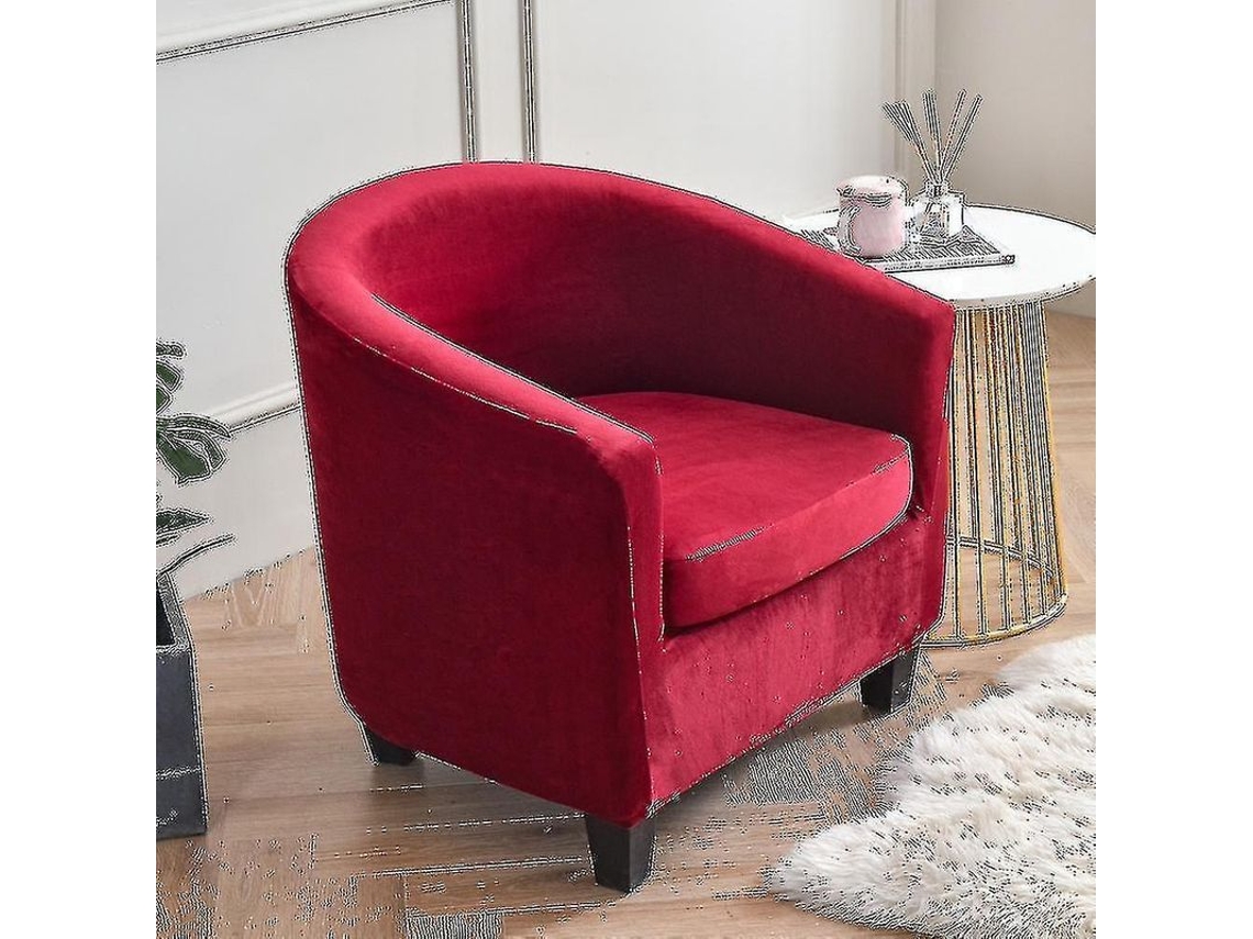 Funda Para Sillón De Salón Tela Elástica Antimanchas Protectora Universal Color Sólido Claret