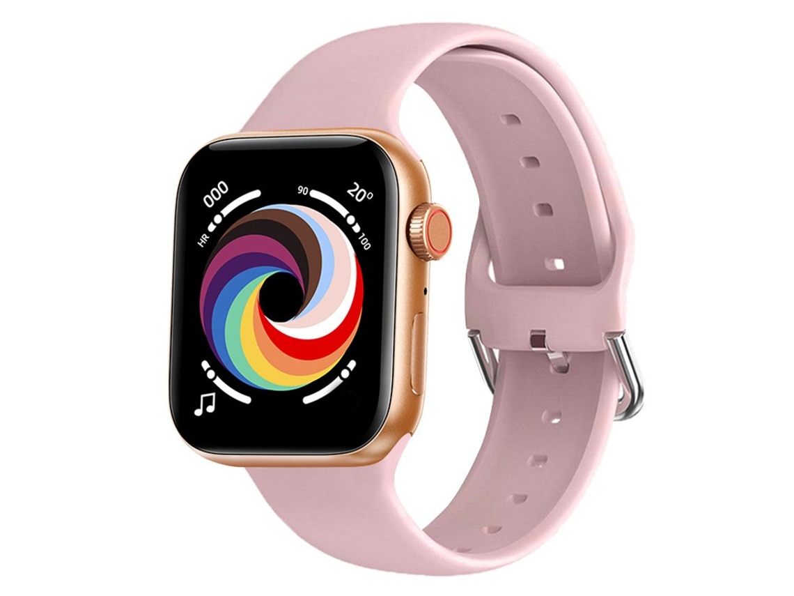 Smartwatch de 7ª Geração Tela Hd de 1 9 Polegadas Mostrador Carregamento Sem Fio Fitness Dourada