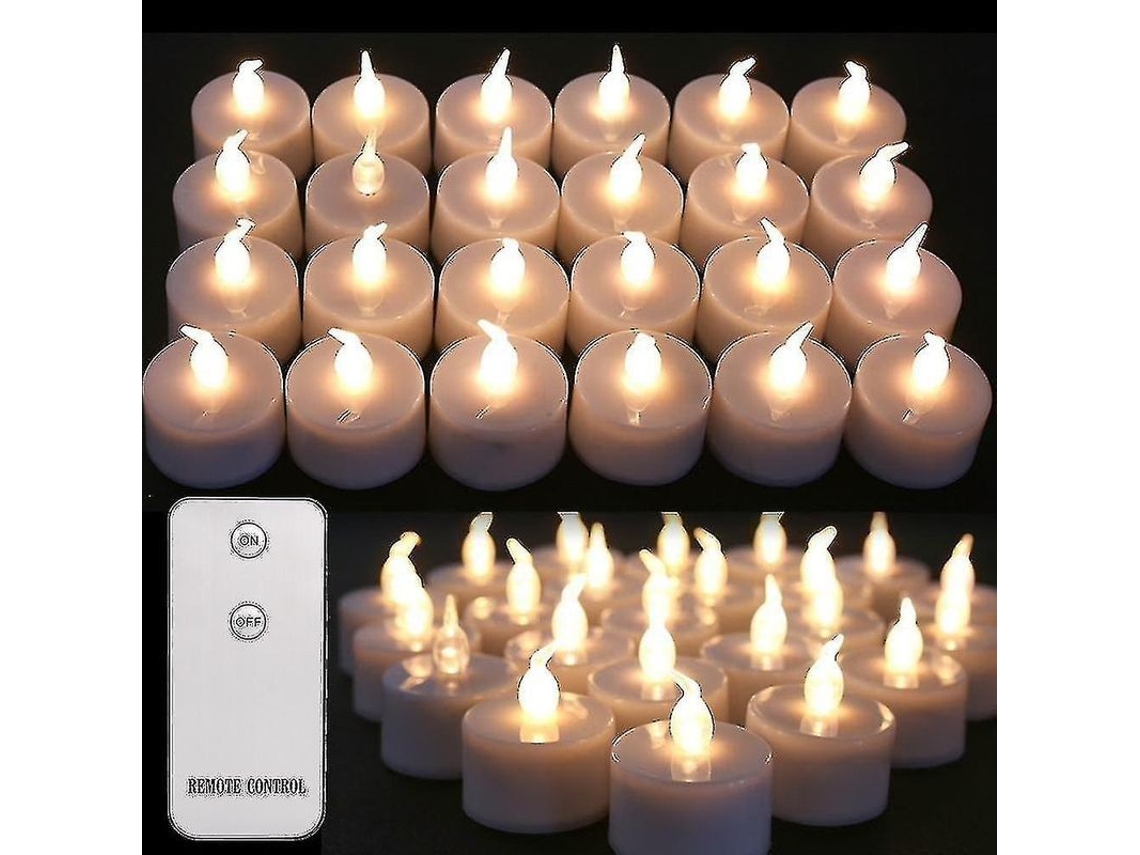 24 Peças De Velas Led Sem Chama Com Controle Remoto Para Decoração Residencial, Festa E Natal