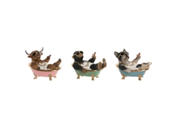 Figura Decorativa Home Esprit Preto Multicolor 20 X 14,5 X 15,5 Cm (3 Unidades)