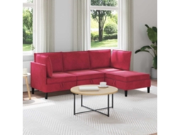 Vidaxl Conjunto De Móveis Para Sala De Estar 4 Unid. Vinho Vermelho