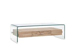 Mesa de Centro Apoio 98X45X31 Cm Vidro Temperado Transparente