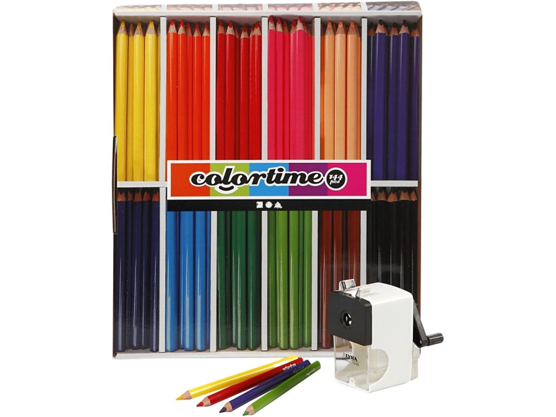 Lápis De Cor Triangulares Jumbo Da Creativ Company, 144 Peças, Cores Básicas.