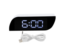 Reloj Digital Led Con Alarma Y Luz Nocturna, Reloj De Mesa Y De Noche Ajustable Brillo Ghy-0801blanco