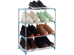 Fasst estante Apilable para Zapatos de 4 Niveles, Organizador Ligero para Entrada, Pasillo Y Armario Azul CUIDADOS