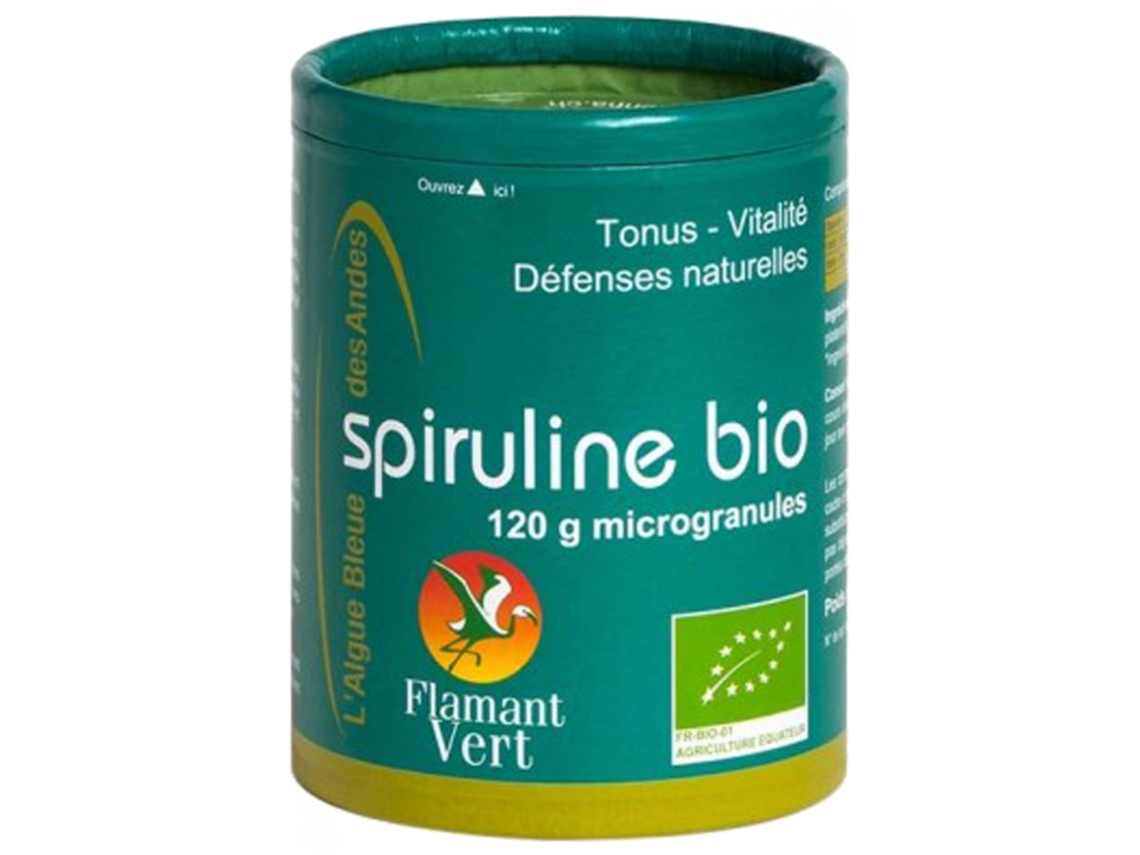 Spirulina Bio Microgrânulos 120 Gramas FLAMANT VERT