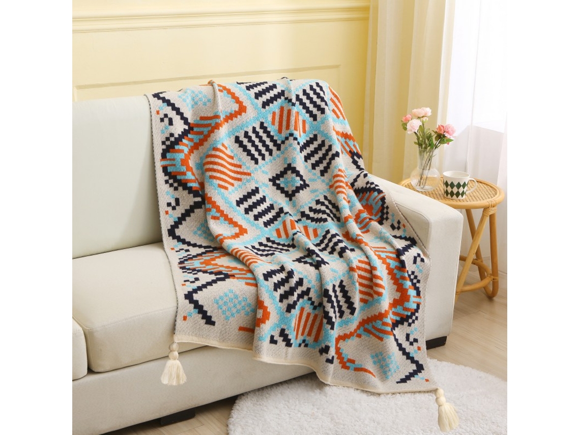 Peça 110x130 Cm Cobertor De Malha Com Padrão Xadrez Macio, Confortável E Durável Para Sofá, Cadeira, Descanso E Cochilo