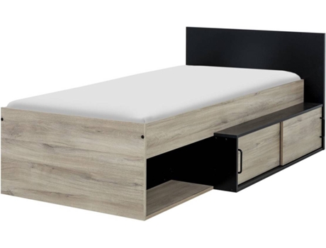 Cama CALICOSY erquy (Castanho - Aglomerado - 204x110x80 cm)