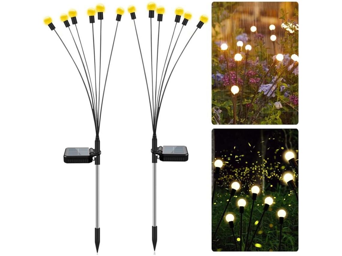 Luz Solar Externa, Luzes Solares De Jardim Firefly Para Áreas Externas, Luz Solar Externa Ip65 Para Caminho De Jardim (pacote Com Aquaforge