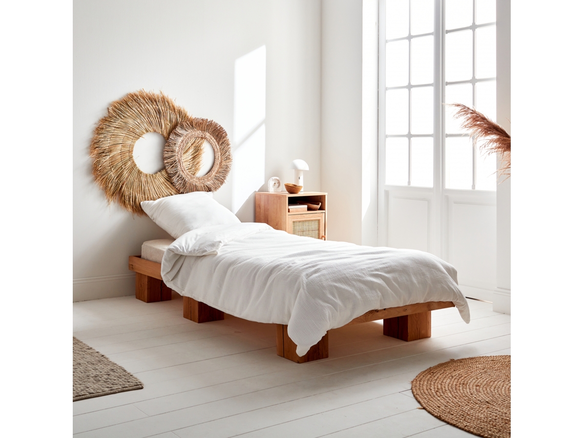 Conjunto De Roupa De Cama Em Gaze De Algodão Branco