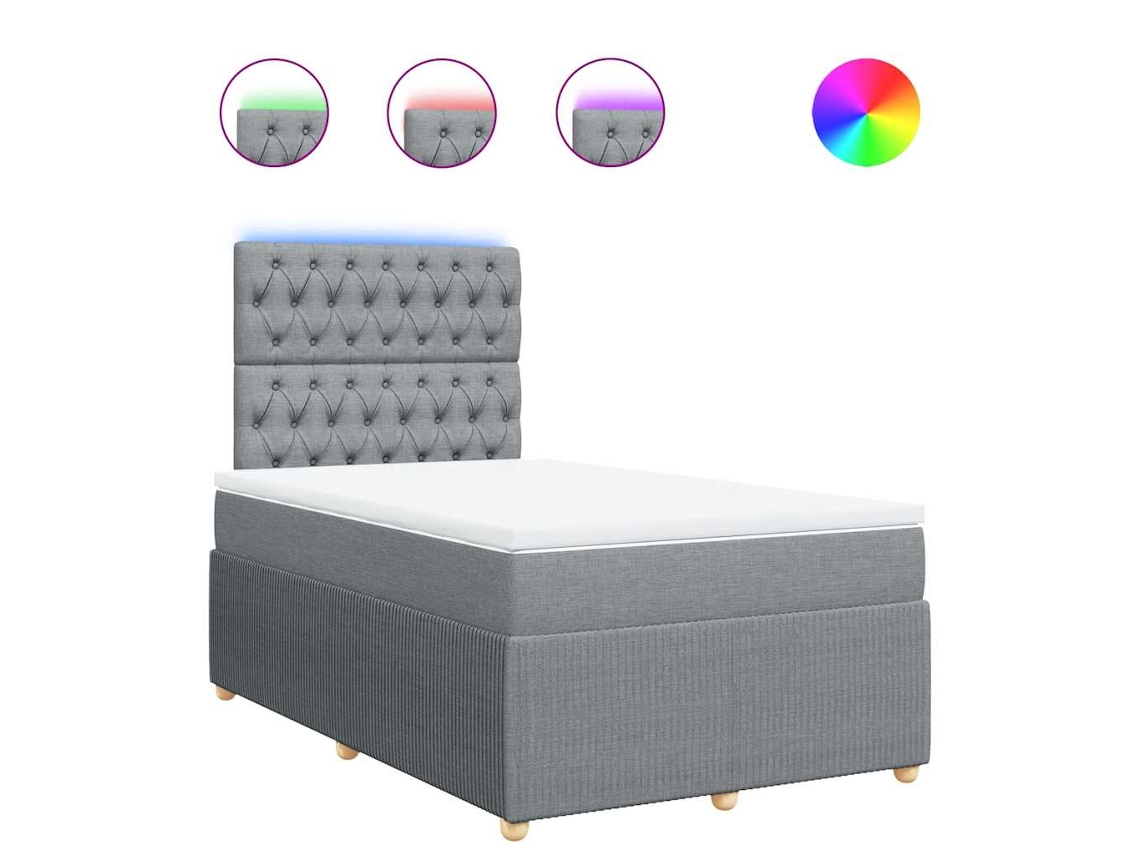 Cama Boxspring com Colchão 120x190 cm Tecido Cinzento Claro MAISON EXCLUSIVE