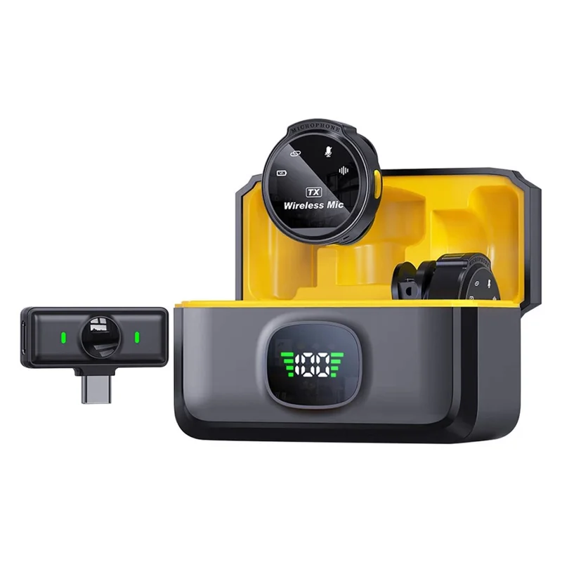 Microfone Zruxe J6 Sem Fios 2.4g Lavalier Com Redução De Ruído (2 Mic + 1 Recetor, Interface Usb-c)