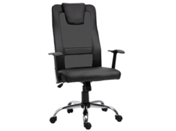 Cadeira de Escritório Ergonômica com Apoio de Braços e Função Balanço Preta S/MARCA