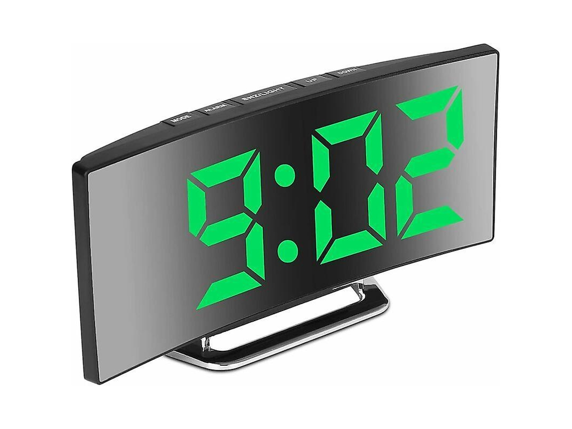 Despertador digital para quarto, com visor espelhado de 7 LEDs, temperatura, data e luz noturna Brilvibera