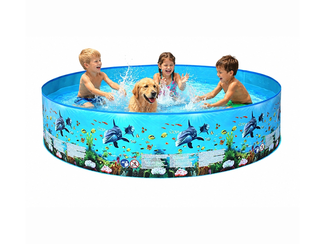 Piscina Infantil Redonda de 5 Pés, Tema Marinho, PVC Reforçado
