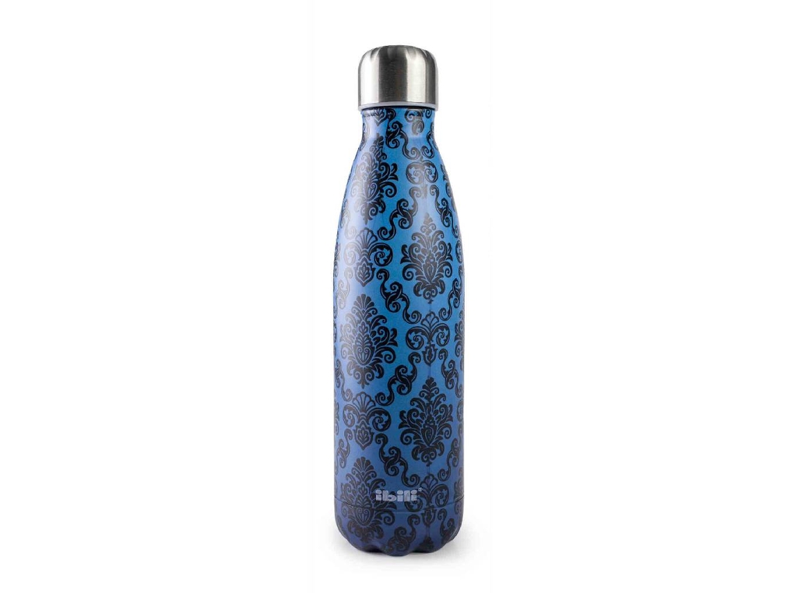 Garrafa Termo Aço Inoxidável 0,5L Azul Baroque IBILI